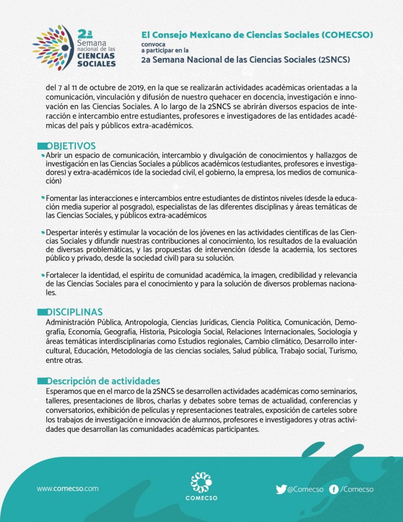 convocatoria sncs2019