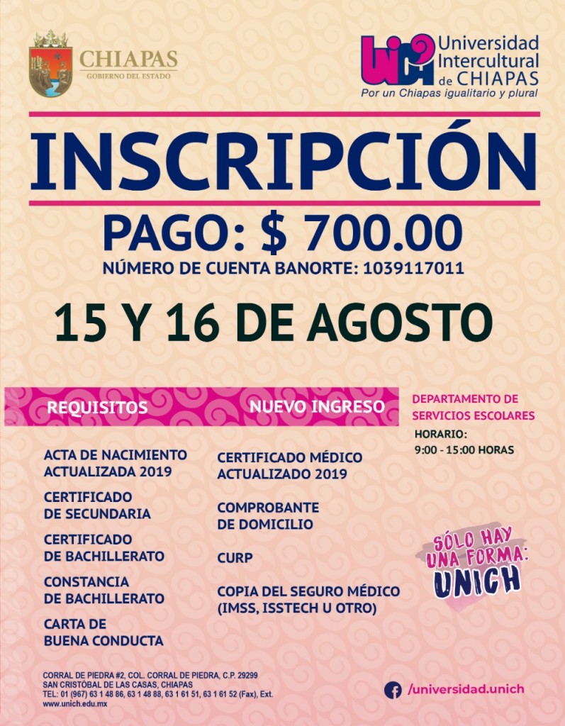 Ya puedes consultar como Inscribirte y Reinscribirte en la #UNICH