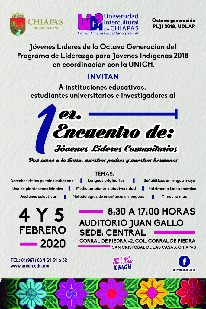 UNICH sede del 1er Encuentro de: jóvenes Líderes Comunitarios a realizarse 4 y 5 de Febrero