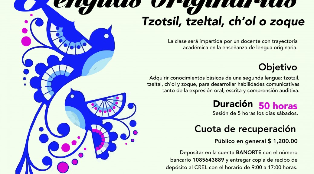 Curso Básico de Tzotsil, Tzeltal, Ch´ol o Zoque