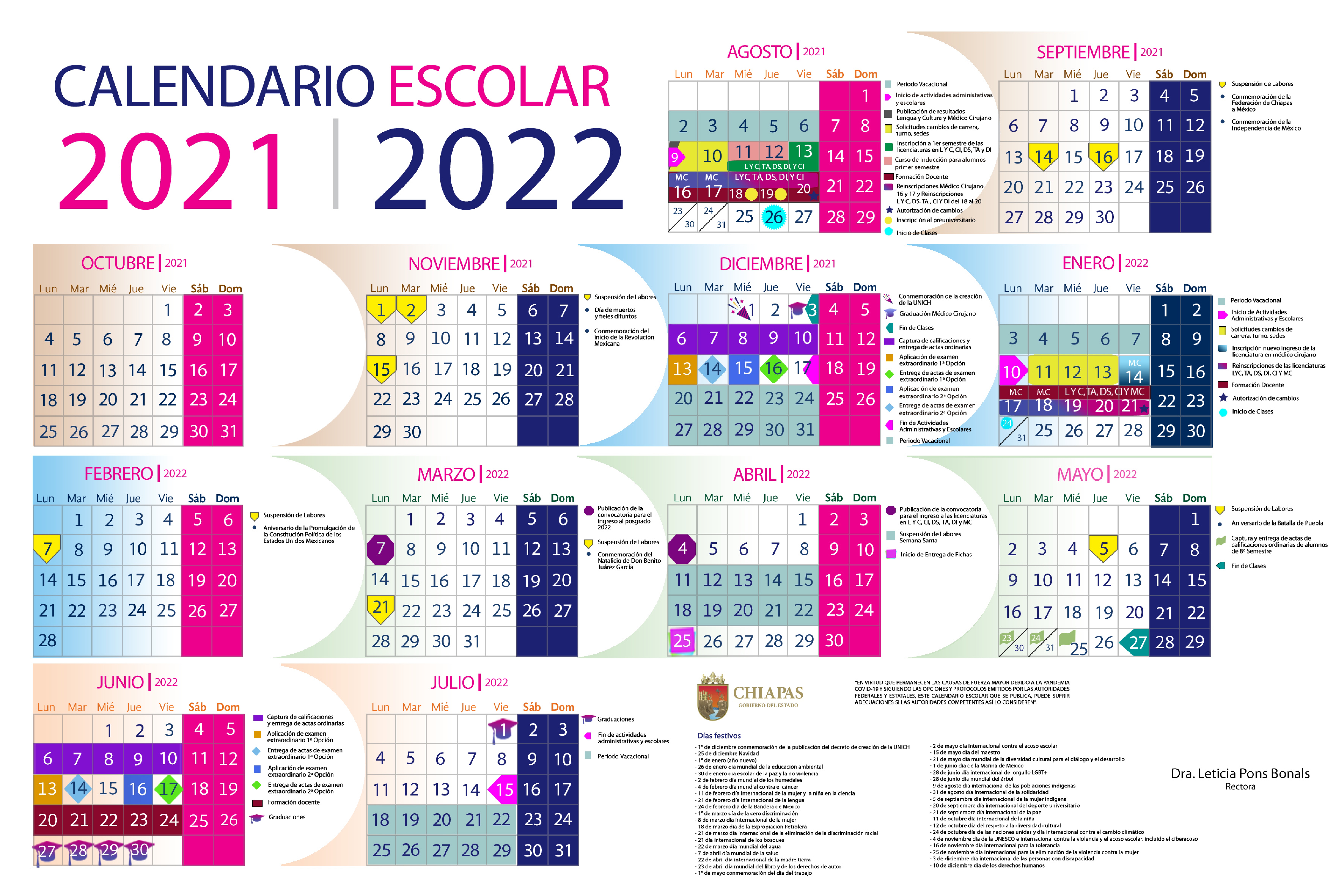 Calendario Escolar 2021 - 2022