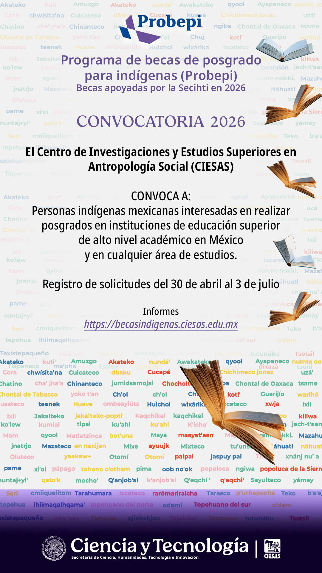PROGRAMA DE BECAS DE POSGRADO PARA INDÍGENAS (PROBEPI) “BECAS APOYADAS ...